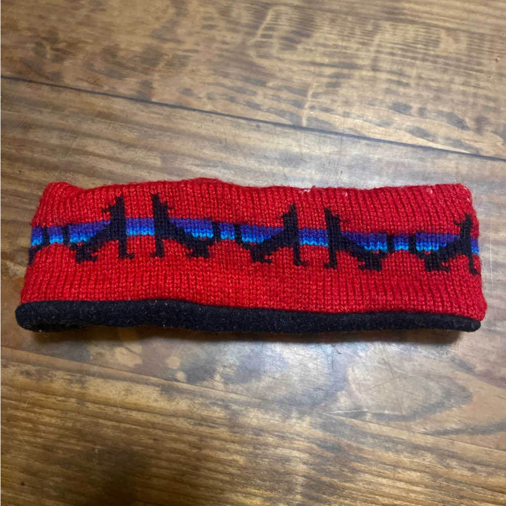 Vintage Darn Fine Wolf Patterned Knit Winter Headband unique warm comfy cozy